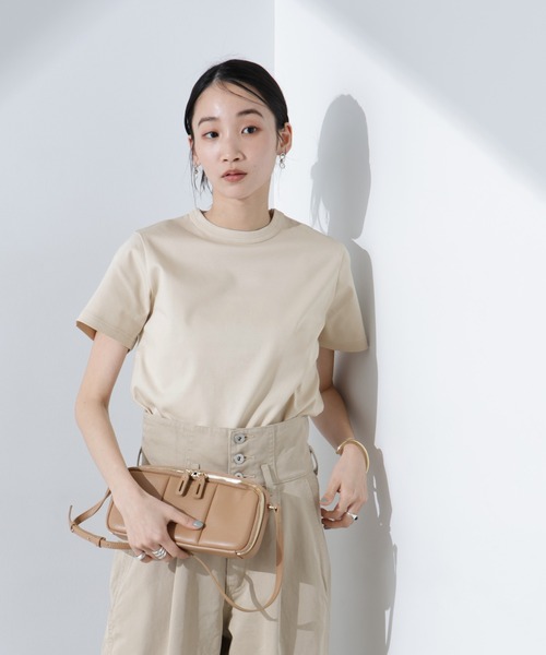 NANO universe(ナノユニバース)の「Anti SmellスムースシルケットクルーネックTシャツ(Tシャツ/カットソー・レディース・ベージュ/ホワイト/ブラック・FREE)」の19枚目の写真