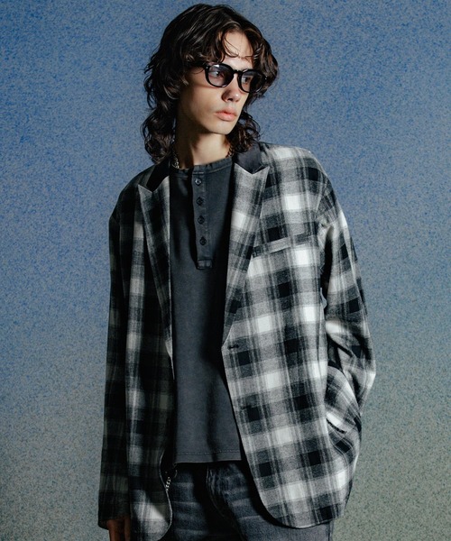CRIMIE（クライミー）の「JAX 2B BLAZER CHECK（テーラードジャケット・メンズ・ブラック/レッド・M/L/XL/XXL/S）」の14枚目の写真