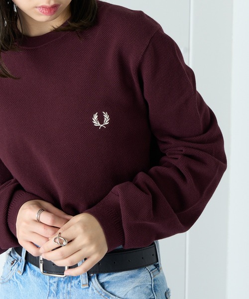FRED PERRY】PIQUE STITCH JUMPER クルーネックコットンニット ワン
