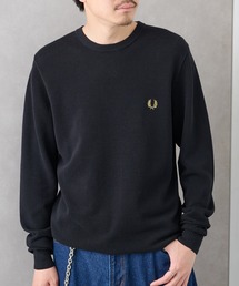 【FRED PERRY】PIQUE STITCH JUMPER クルーネックコットンニット ワンポイントロゴ刺繍 K1309