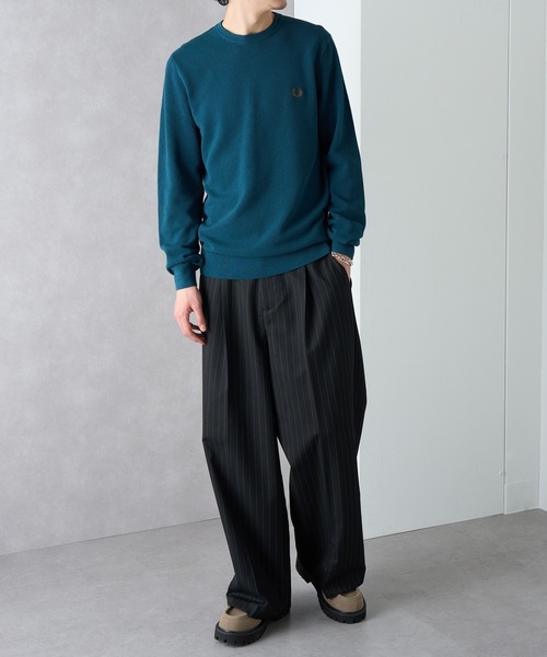 FRED PERRY】PIQUE STITCH JUMPER クルーネックコットンニット ワン