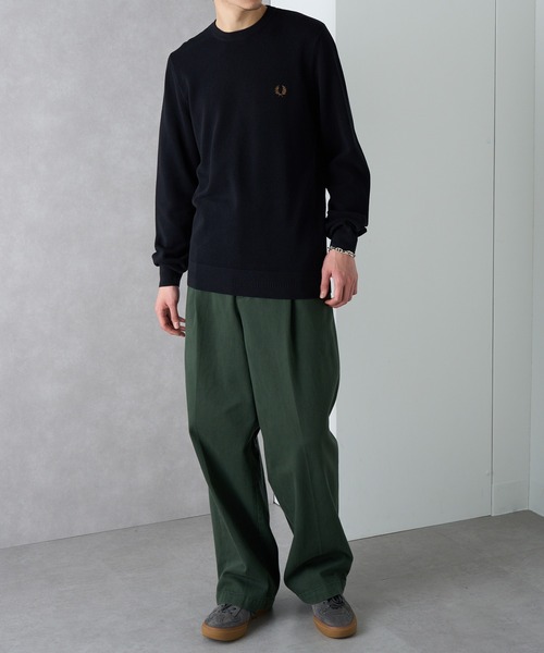 FRED PERRY(フレッドペリー)の「【FRED PERRY】PIQUE STITCH JUMPER クルーネックコットンニット ワンポイントロゴ刺繍 K1309(ニット/セーター・レディース・セージグリーン/ベージュ/ブルーグリーン/バーガンディー/ブラック/グレイッシュブルー/アイボリー/カーキ/ネイビー・XL/M/S/L)」の19枚目の写真