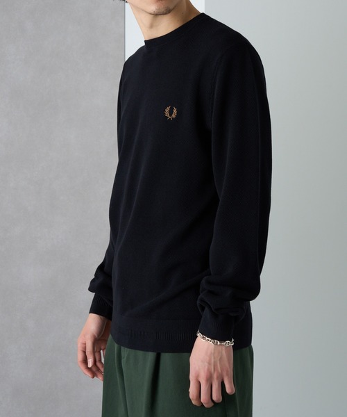 FRED PERRY】PIQUE STITCH JUMPER クルーネックコットンニット ワン