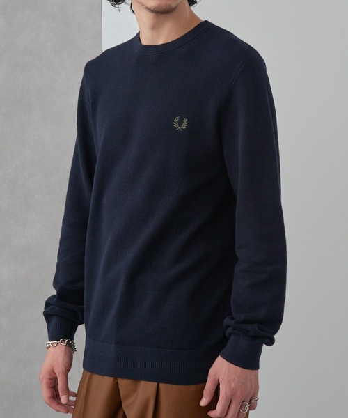 FRED PERRY】PIQUE STITCH JUMPER クルーネックコットンニット ワン