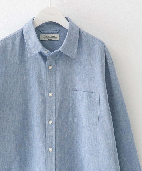 URBAN RESEARCH Sonny Label（アーバンリサーチサニーレーベル）の「吸水速乾リネン混ロングスリーブシャツ（シャツ/ブラウス・メンズ・ブラック系その他/グリーン/ブルー/ネイビー/ブルー系その他・MEDIUM/LARGE/X-LARGE）」の15枚目の写真