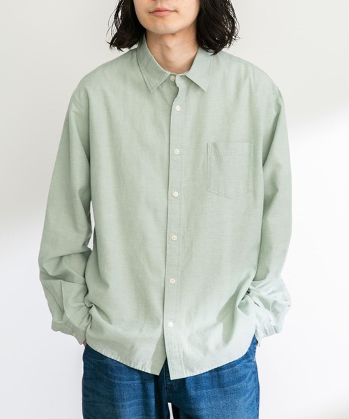 URBAN RESEARCH Sonny Label（アーバンリサーチサニーレーベル）の「吸水速乾リネン混ロングスリーブシャツ（シャツ/ブラウス・メンズ・ブラック系その他/グリーン/ブルー/ネイビー/ブルー系その他・MEDIUM/LARGE/X-LARGE）」の12枚目の写真