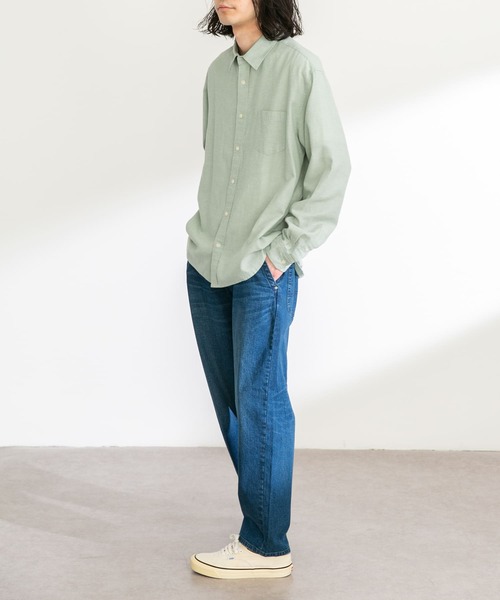 URBAN RESEARCH Sonny Label（アーバンリサーチサニーレーベル）の「吸水速乾リネン混ロングスリーブシャツ（シャツ/ブラウス・メンズ・ブラック系その他/グリーン/ブルー/ネイビー/ブルー系その他・MEDIUM/LARGE/X-LARGE）」の9枚目の写真