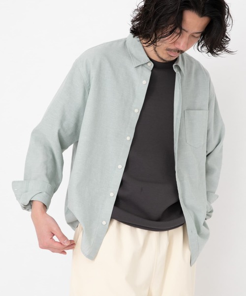 URBAN RESEARCH Sonny Label（アーバンリサーチサニーレーベル）の「吸水速乾リネン混ロングスリーブシャツ（シャツ/ブラウス・メンズ・ブラック系その他/グリーン/ブルー/ネイビー/ブルー系その他・MEDIUM/LARGE/X-LARGE）」の8枚目の写真