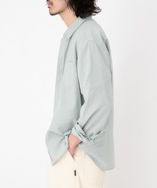 URBAN RESEARCH Sonny Label（アーバンリサーチサニーレーベル）の「吸水速乾リネン混ロングスリーブシャツ（シャツ/ブラウス・メンズ・ブラック系その他/グリーン/ブルー/ネイビー/ブルー系その他・MEDIUM/LARGE/X-LARGE）」の17枚目の写真