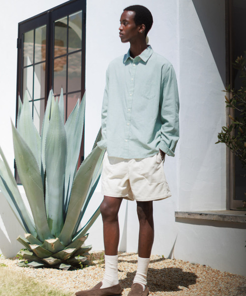 URBAN RESEARCH Sonny Label（アーバンリサーチサニーレーベル）の「吸水速乾リネン混ロングスリーブシャツ（シャツ/ブラウス・メンズ・ブラック系その他/グリーン/ブルー/ネイビー/ブルー系その他・MEDIUM/LARGE/X-LARGE）」の22枚目の写真