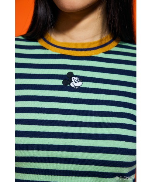 Disney SERIES CREATED by MUS（ディズニーシリーズクリエイテッドバイエムユーエス）の「MD STRIPE ロングTシャツ / MICKEY（ニット/セーター・レディース・イエロー系その他/グリーン系その他・FREE）」の13枚目の写真