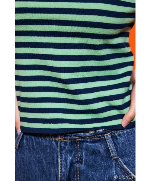 Disney SERIES CREATED by MUS（ディズニーシリーズクリエイテッドバイエムユーエス）の「MD STRIPE ロングTシャツ / MICKEY（ニット/セーター・レディース・イエロー系その他/グリーン系その他・FREE）」の15枚目の写真