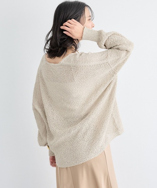 BARNYARDSTORM（バンヤードストーム）の「BARNYARDSTORM / ペーパーカノコライトカーデ / ハンドウォッシャブル（カーディガン/ボレロ・レディース・ブラック/ベージュ・FREE）」の5枚目の写真