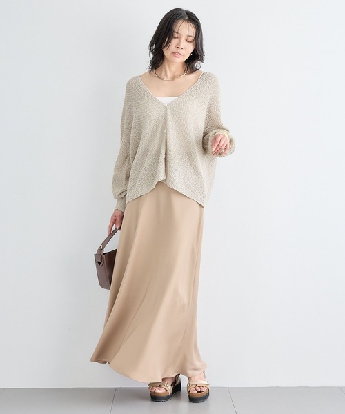 BARNYARDSTORM（バンヤードストーム）の「BARNYARDSTORM / ペーパーカノコライトカーデ / ハンドウォッシャブル（カーディガン/ボレロ・レディース・ブラック/ベージュ・FREE）」の6枚目の写真