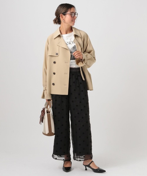 BAYFLOW（ベイフロー）の「[裏地付きで透けにくい]ドットオーガンジーパンツ（その他パンツ・レディース・ブラック/ベージュ/アイボリー・FREE）」の8枚目の写真