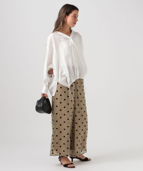 BAYFLOW（ベイフロー）の「[裏地付きで透けにくい]ドットオーガンジーパンツ（その他パンツ・レディース・ブラック/ベージュ/アイボリー・FREE）」の19枚目の写真