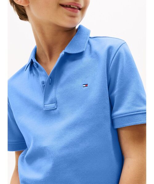 TOMMY HILFIGER（トミーヒルフィガー）の「BOYS インターロックレギュラーポロシャツ（ポロシャツ・キッズ・ネイビー/ホワイト/ブルー・140cm/150cm/130cm/160cm）」の6枚目の写真