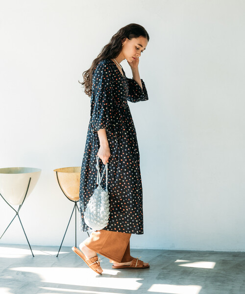 セール】インドボイル カシュクールワンピース/ラップワンピース