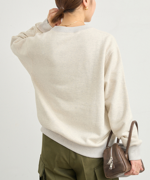 IENA（イエナ）の「LOOPWHEELER for LOWERCASE 別注 ライトツリウラケ ルーズフィットスウェット（スウェット・レディース・グレー/アイボリー・FREE）」の3枚目の写真