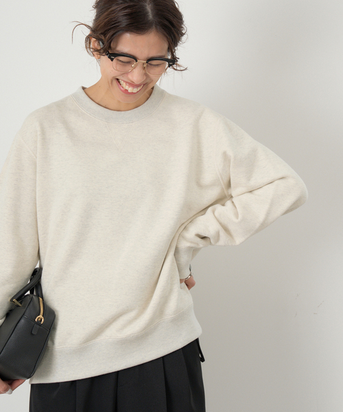 IENA（イエナ）の「LOOPWHEELER for LOWERCASE 別注 ライトツリウラケ ルーズフィットスウェット（スウェット・レディース・グレー/アイボリー・FREE）」の15枚目の写真