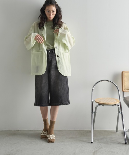 THE YOn（ザヨン）の「ガウチョデニムパンツ（デニムパンツ・レディース・ブラック/ライトブルー・M/S）」の10枚目の写真