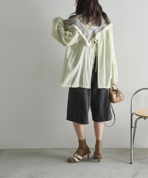 THE YOn（ザヨン）の「ガウチョデニムパンツ（デニムパンツ・レディース・ブラック/ライトブルー・M/S）」の13枚目の写真