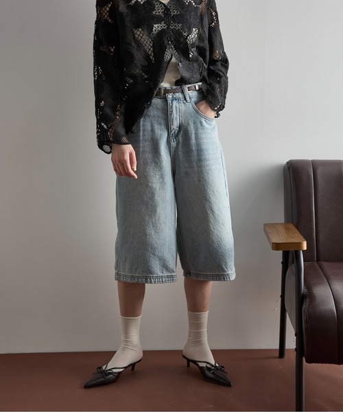 THE YOn（ザヨン）の「ガウチョデニムパンツ（デニムパンツ・レディース・ブラック/ライトブルー・M/S）」の14枚目の写真