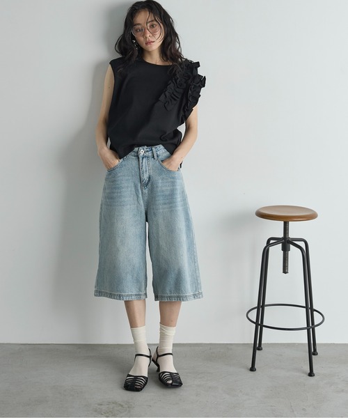 IENA SLOBE☻デニムガウチョ SLOBE IENA《追加2》LE DENIM チルトワイドストレートデニム