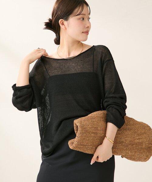 プラージュ PlageLi/Ny SIMPLE プルオーバーブラックフリーサイズ セール】《追加》Li/Ny SIMPLE プルオーバー（ニット/セーター
