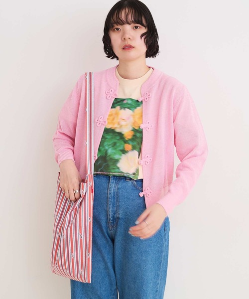 I am I in fact...(アイアムアイインファクト)の「COTTON NYLON 華釦 カーディガン(カーディガン/ボレロ・レディース・ベージュ/ピンク・FREE)」の18枚目の写真