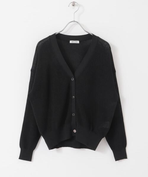 FORK&SPOON(フォークアンドスプーン)の「FORK&SPOON ペーパーニットカーディガン(カーディガン/ボレロ・レディース・オフホワイト/オレンジ系その他/ブラック・1)」の5枚目の写真