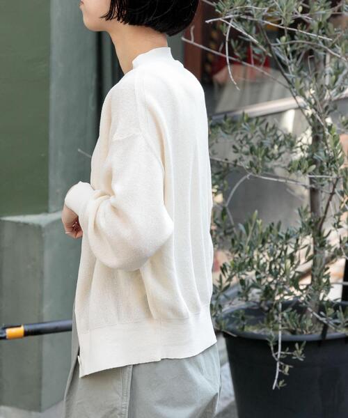 FORK&SPOON(フォークアンドスプーン)の「FORK&SPOON ペーパーニットカーディガン(カーディガン/ボレロ・レディース・オフホワイト/オレンジ系その他/ブラック・1)」の8枚目の写真