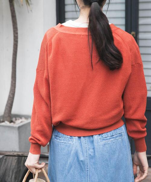 FORK&SPOON(フォークアンドスプーン)の「FORK&SPOON ペーパーニットカーディガン(カーディガン/ボレロ・レディース・オフホワイト/オレンジ系その他/ブラック・1)」の17枚目の写真