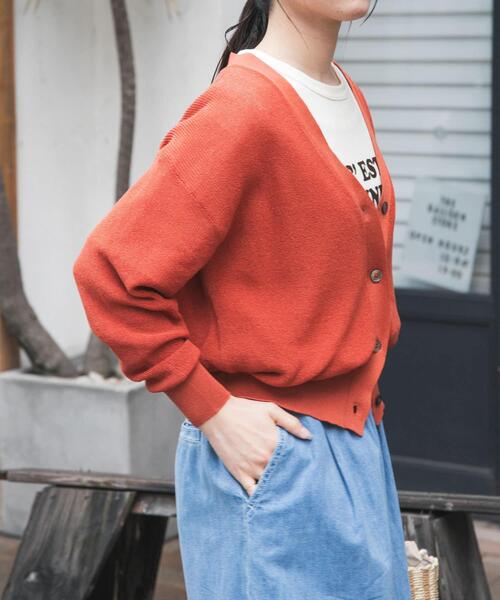 FORK&SPOON(フォークアンドスプーン)の「FORK&SPOON ペーパーニットカーディガン(カーディガン/ボレロ・レディース・オフホワイト/オレンジ系その他/ブラック・1)」の18枚目の写真