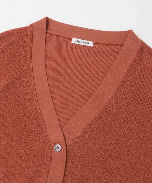 FORK&SPOON(フォークアンドスプーン)の「FORK&SPOON ペーパーニットカーディガン(カーディガン/ボレロ・レディース・オフホワイト/オレンジ系その他/ブラック・1)」の22枚目の写真