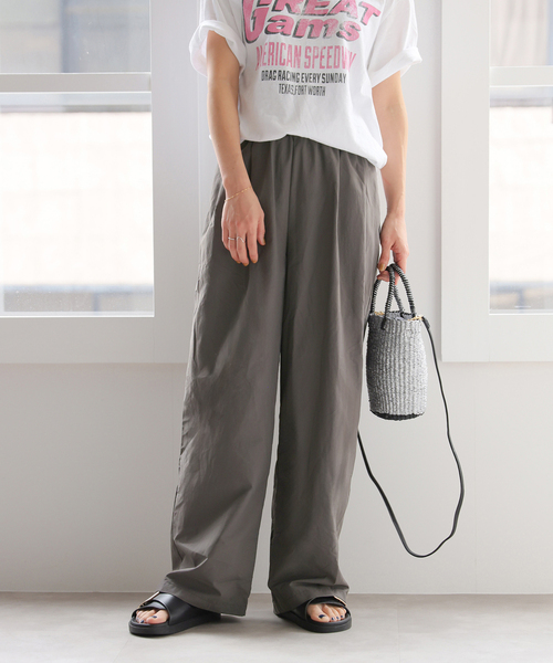 JOURNAL STANDARD relume(ジャーナルスタンダード レリューム)の「【MULTI FUNC+】撥水 / UVカット / 接触冷感 / ナイロンギャザーパンツ(その他パンツ・レディース・チャコールグレー/ネイビー/アイボリー・36/38)」の8枚目の写真