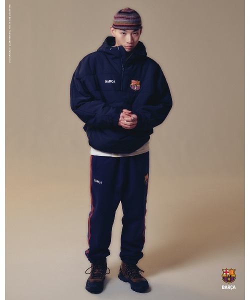 FC BARCELONA バルセロナ ジャケット  L ブラック 正規品 セール】【FC BARCELONA】FCバルセロナ パフ プルオーバー