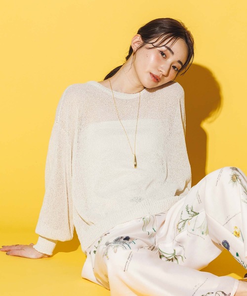 Gready Brilliant(グレディブリリアン)の「和紙ホールガーメントクルーネックニット(ニット/セーター・レディース・ピンク/アイボリー・FREE)」の18枚目の写真