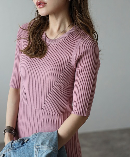 切替リブロングワンピース（ワンピース）｜Bonjour Sagan