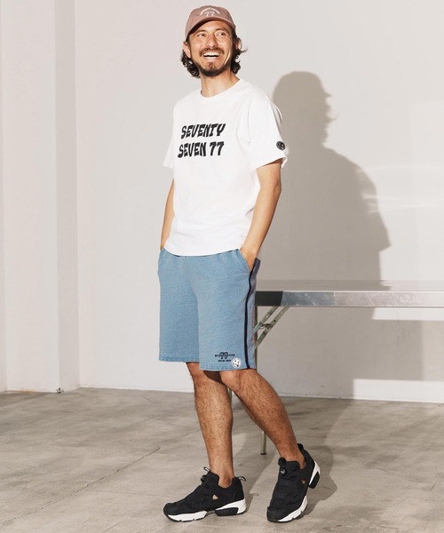 seventy seven(セブンティセブン)の「mp13504-denim jersey short pants ニットデニムショートパンツ(その他パンツ・メンズ・ライトインディゴブルー/インディゴブルー・S/M/L/XL)」の8枚目の写真