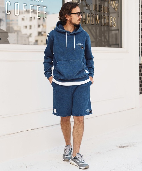 seventy seven(セブンティセブン)の「mp13504-denim jersey short pants ニットデニムショートパンツ(その他パンツ・メンズ・ライトインディゴブルー/インディゴブルー・S/M/L/XL)」の16枚目の写真
