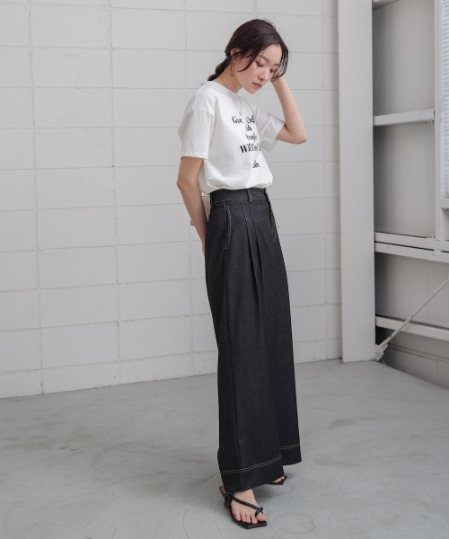 Bab(バブ)の「配色ステッチ2タックツイルパンツ(その他パンツ・レディース・アイボリー/ブラック/グレー/ピンク・S/M)」の15枚目の写真