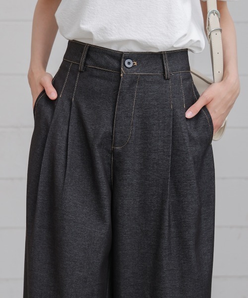 Bab(バブ)の「配色ステッチ2タックツイルパンツ(その他パンツ・レディース・アイボリー/ブラック/グレー/ピンク・S/M)」の17枚目の写真