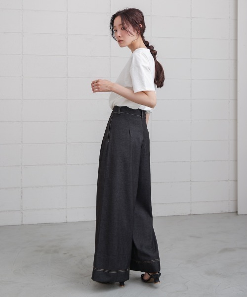 Bab(バブ)の「配色ステッチ2タックツイルパンツ(その他パンツ・レディース・アイボリー/ブラック/グレー/ピンク・S/M)」の19枚目の写真