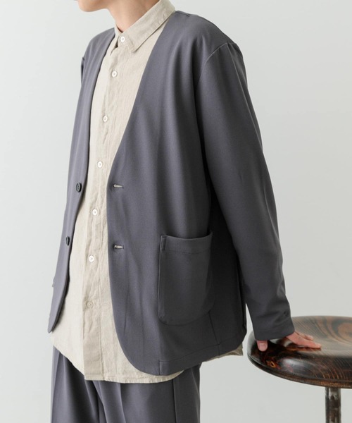 ITEMS URBANRESEARCH(アイテムズ アーバンリサーチ)の「梨地ジャガードノーラペルジャケット(その他アウター・メンズ・ブラック/グレー・MEDIUM/LARGE)」の8枚目の写真