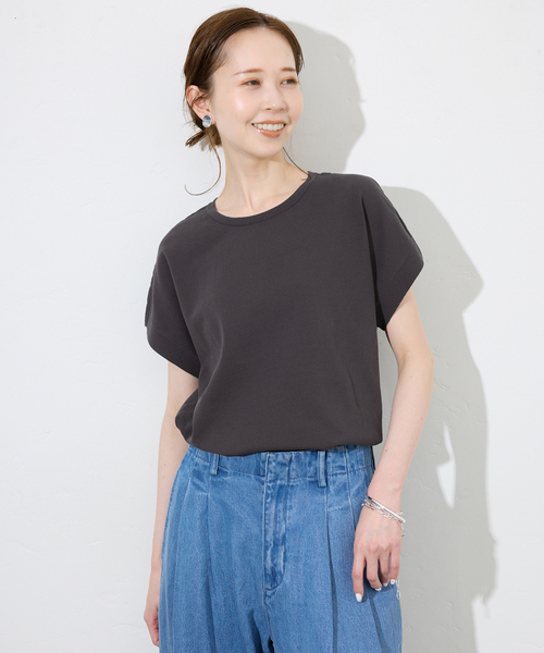 ニット セーター 「接触冷感/UV機能」FROSTYCOTTON フレンチスリーブプルオーバー レディース SLOBE IENA ニット セーター 「接触冷感/UV機能」FROSTYCOTTON