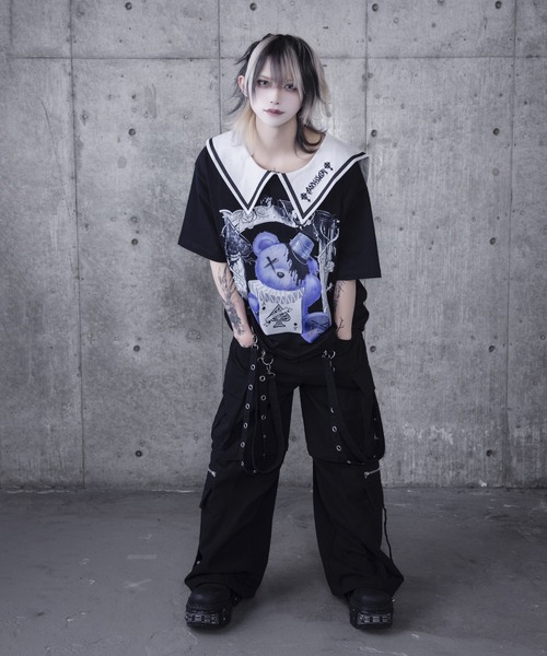 Amilige（アミリージュ）の「サスペンダー付きワイドパンツ