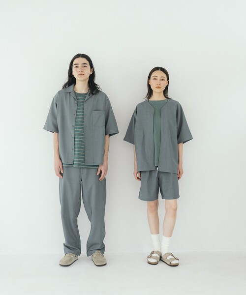 FREAK'S STORE(フリークスストア)の「FREAK’S STORE/フリークスストア 速乾素材 リラックスフィット イージー ショートパンツ リネン風 ホームケア/LINEN LIKE EASY SHORTS(その他パンツ・メンズ・チャコールグレー/ブラック/オフホワイト/グリーン・SMALL/MEDIUM/LARGE)」の17枚目の写真