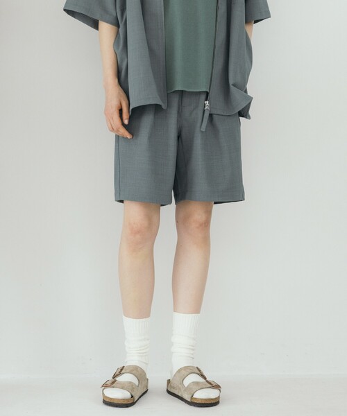 FREAK'S STORE(フリークスストア)の「FREAK’S STORE/フリークスストア 速乾素材 リラックスフィット イージー ショートパンツ リネン風 ホームケア/LINEN LIKE EASY SHORTS(その他パンツ・メンズ・チャコールグレー/ブラック/オフホワイト/グリーン・SMALL/MEDIUM/LARGE)」の21枚目の写真