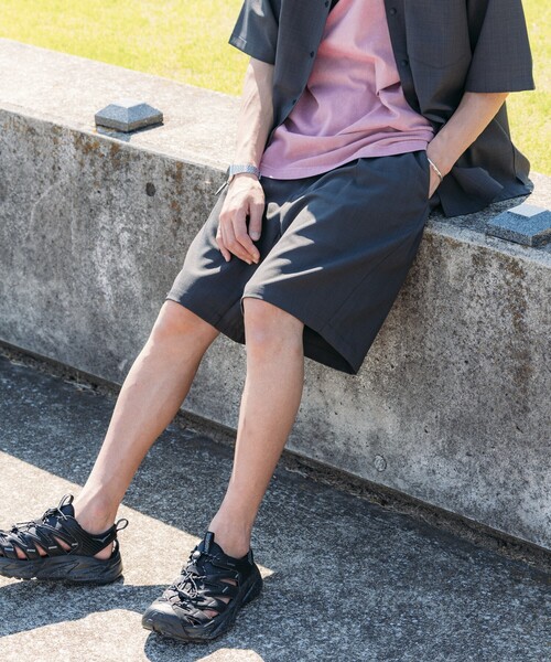 FREAK'S STORE(フリークスストア)の「FREAK’S STORE/フリークスストア 速乾素材 リラックスフィット イージー ショートパンツ リネン風 ホームケア/LINEN LIKE EASY SHORTS(その他パンツ・メンズ・チャコールグレー/ブラック/オフホワイト/グリーン・SMALL/MEDIUM/LARGE)」の13枚目の写真